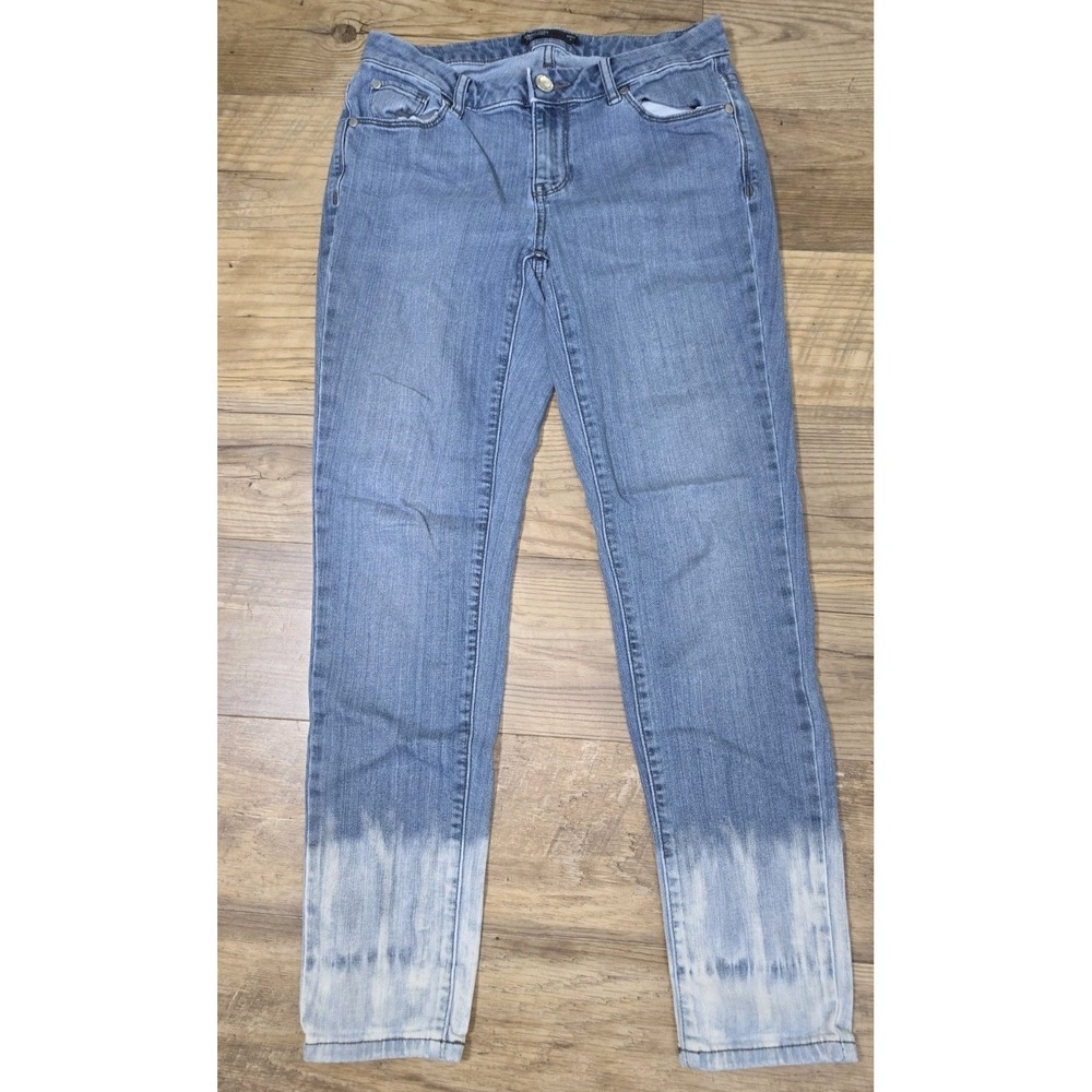 Simply Vera Vera Wang Ankle Jeans Women's Size 4 X 27 Inseam Blue Ombre Dip Dye